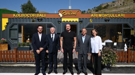 Prezident “Balland – Kəlbəcər balı, arı və arıçılıq məhsulları mağazası”nın açılışında - FOTO/VİDEO