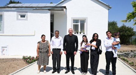 Prezident və birinci xanım Ağdərənin Kolatağ kəndində - FOTO