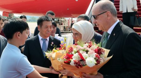 Ərdoğan Çində belə qarşılandı - FOTO/VİDEO
