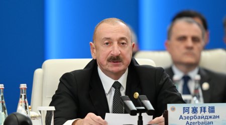 İlham Əliyev “ŞƏT plyus” formatında görüşdə çıxış etdi - FOTO/VİDEO