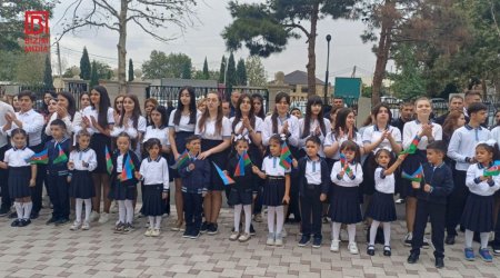 Gəncədə yeni istifadəyə verilən 24 saylı məktəbdə ilk zəng çalındı – FOTO