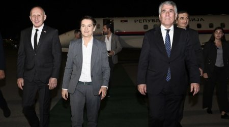 Serbiya Milli Assambleyasının sədri Azərbaycana rəsmi səfərə gəldi - FOTO