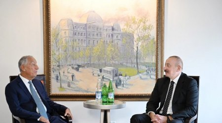 Prezident İlham Əliyev Nyu-Yorkda Portuqaliya Prezidenti ilə görüşüb - FOTO