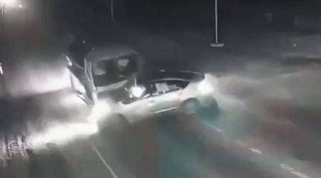 Yol nişanının tələbini pozan sürücü ağır qəza törətdi – ANBAAN VİDEO