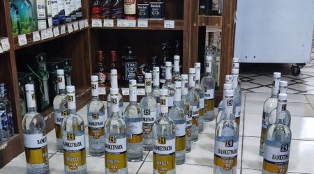Marketdə saxta alkoqollu içkilər AŞKARLANDI - FOTO