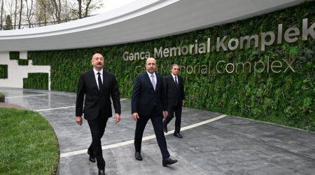 Prezident Gəncə Memorial Kompleksinin açılışında – FOTO