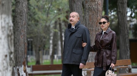Prezident və birinci xanım Bakıda salınan yeni parkın açılışında – FOTO
