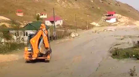 Lazanın yolu lil və palçıqdan təmizlənir – VİDEO