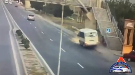 Bakı–Şamaxı yolunda avtomobilin təkəri partladı - XƏSARƏT ALAN VAR - VİDEO