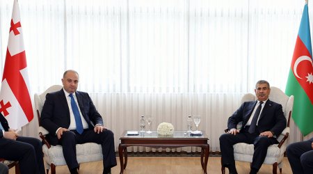 Zakir Həsənov gürcüstanlı həmkarı ilə görüşüb - FOTO
