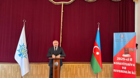 Qusarda Dövlət Müstəqilliyinin Bərpası Gününə həsr olunmuş konfrans keçirildi - FOTO