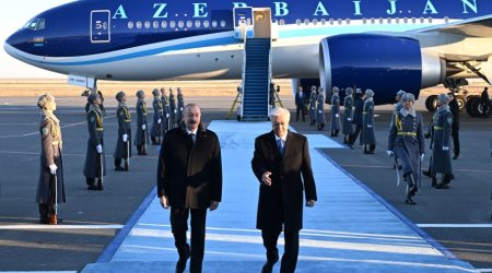 Prezidentin Qazaxıstan səfərindən görüntülər - VİDEO