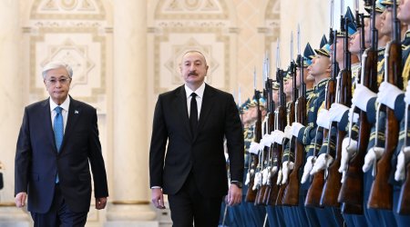 Astanada İlham Əliyevin rəsmi qarşılanma mərasimi -FOTO/VİDEO