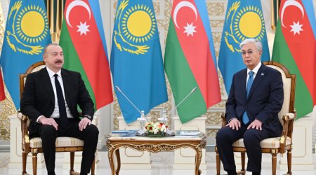 İlham Əliyev Astanada Tokayev ilə təkbətək görüşdü – FOTO/VİDEO