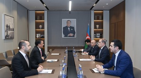 Ceyhun Bayramov TDT baş katibini qəbul etdi – FOTO