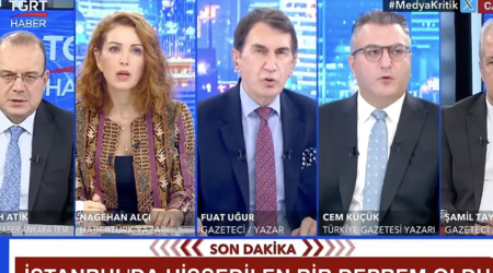 Zəlzələyə canlı yayımda yaxalandılar - VİDEO