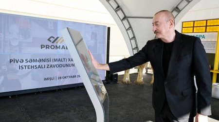 Prezident İmişlidə arpa emalı müəssisəsinin açılışını ETDİ – FOTO/VİDEO