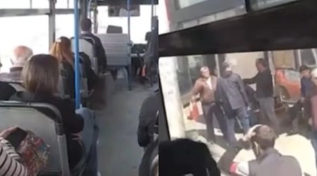 Sürücü avtobusu yolun ortasında saxlayıb siqaret çəkdi – VİDEO