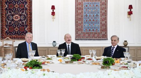 Azərbaycan, Türkiyə və Pakistan liderləri birgə nahar edib - FOTO