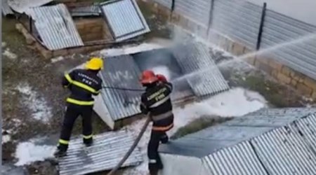 Şəmkirdə yanacaqdoldurma məntəqəsində yanğın oldu - VİDEO