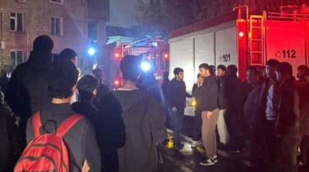 Yasamalda yanğın baş vermiş binadan YENİ GÖRÜNTÜLƏR - VİDEO