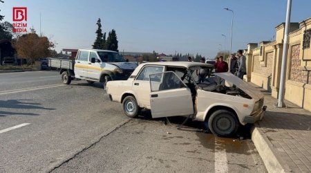 “Azərişığ”ın avtomobili qəza törətdi - Xəsarət alanlar var – FOTO/VİDEO