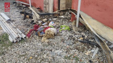 Kürdəmirdə ev yanaraq külə döndü &ndash; FOTO