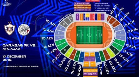Çempionlar Liqası: "Qarabağ" - "Ayaks" oyununun biletləri satışa çıxarıldı