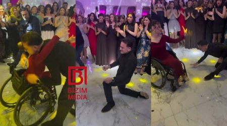 Murad Dadaşovun fiziki məhdudiyyətli işçisi ilə rəqsi diqqət çəkdi - VİDEO