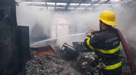 Göyçayda şiddətli yanğın BAŞLAYIB - FOTO