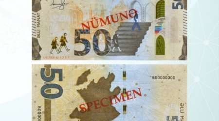 Azərbaycanda yeni 50 manatlar &ndash; FOTO