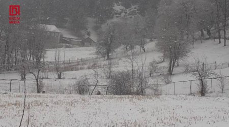 Gədəbəyə mövsümün ilk qarı yağdı &ndash; VİDEO