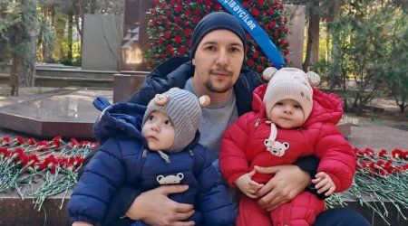 Əkiz nəvələri Elçibəyin məzarı başında &ndash; FOTO