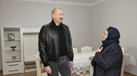 Prezident Ağdərənin Çapar kəndindəki ailənin qonağı oldu - VİDEO