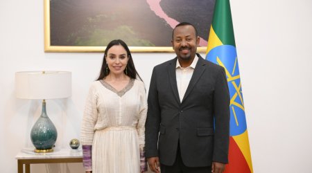 Leyla Əliyeva Efiopiyanın Baş naziri ilə görüşüb - FOTO