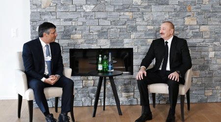 İlham Əliyev Davosda Braziliyanın &ldquo;BTG Pactual&rdquo; şirkətinin sədri ilə görüşüb - FOTO