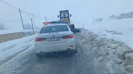 Zəfər yolu qardan belə təmizləndi &ndash; VİDEO