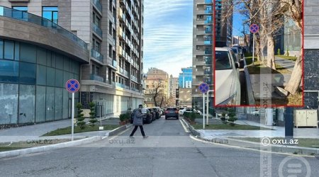 Bakının mərkəzində sürücüləri çaşdıran yol nişanı ilə bağlı TƏDBİR GÖRÜLDÜ &ndash; FOTO/VİDEO