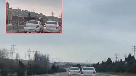 Hökməli yolunda TƏHLÜKƏLİ ANLAR: Sürücülər yarışa çıxdılar &ndash; VİDEO