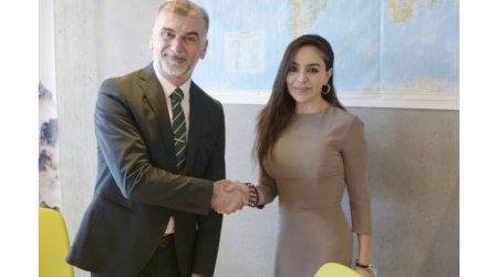 Leyla Əliyeva və Qretel Agilar İsveçrədə əməkdaşlıq imkanlarını müzakirə ediblər - FOTO