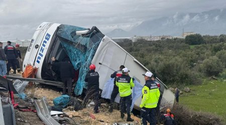 Antalyada sərnişin avtobusu aşdı - 8 ölü, 26 yaralı var - VİDEO