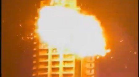 İran Bəhreyndə yaşayış binasına PUA atıb - VİDEO