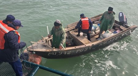 Xəzərdə köməksiz qalan balıqçılarımız belə xilas olundu &ndash; FOTO