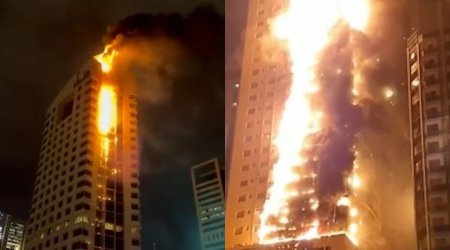 Küveytdə göydələn alovlara büründü - VİDEO