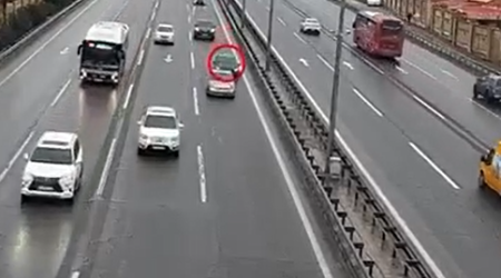 Sol zolaqla hərəkət edən sürücülərin nəzərinə! - VİDEO