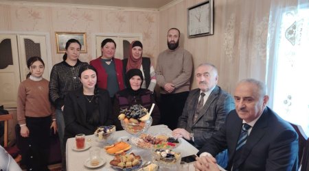 Qusarda nəvəsi də şəhid olan şəhidin ailəsi ziyarət edildi - FOTO