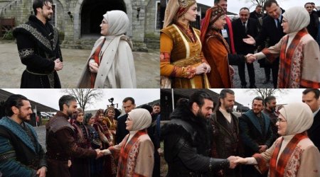 Əminə Ərdoğan "Kuruluş Orhan"ın çəkiliş meydançasında &ndash; FOTO