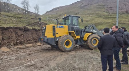 Daşkəsəndə yolda sürüşmə baş verdi &ndash; FOTO/VİDEO