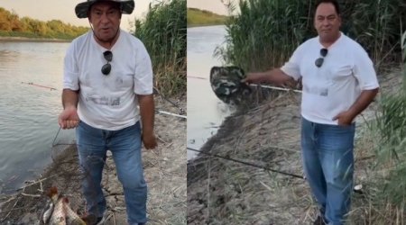 Əlikram Bayramov qadağa dövründə balıq tutdu - VİDEO