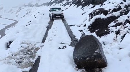 Quba-Xınalıq yolunun bu hissəsi bağlandı - VİDEO